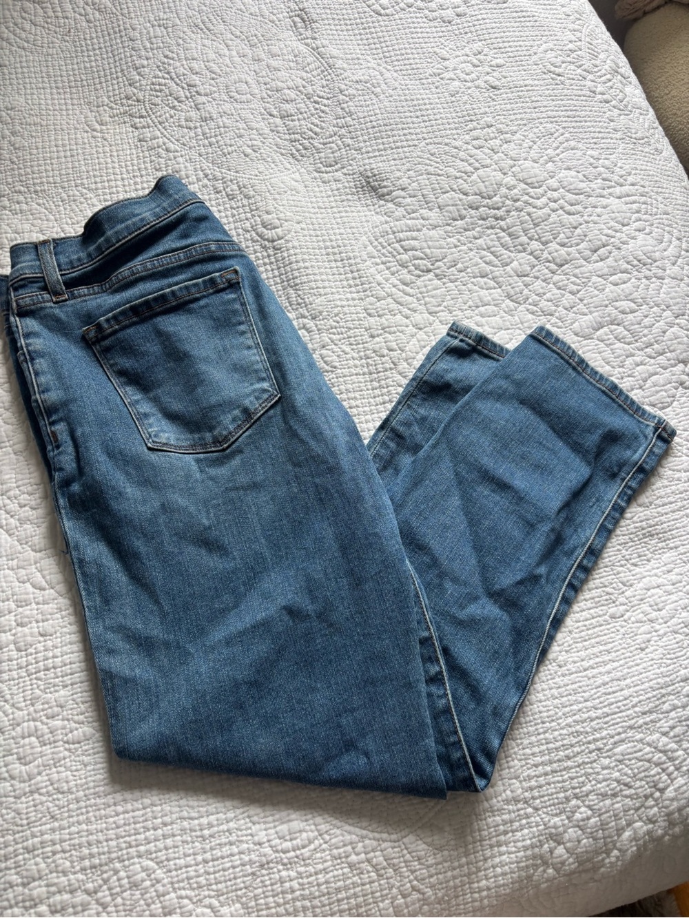 J Brand Medium Blue Denim Jeans with Copper Stitching